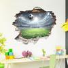 Self Adhesive Wall Sticker 3D Soccer Field Creative Design for Kids Room Bedroom Background Decor