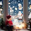 Static Cling Christmas Window Decals White Snowman Tree Design for Glass Door Holiday Home Office Decoration