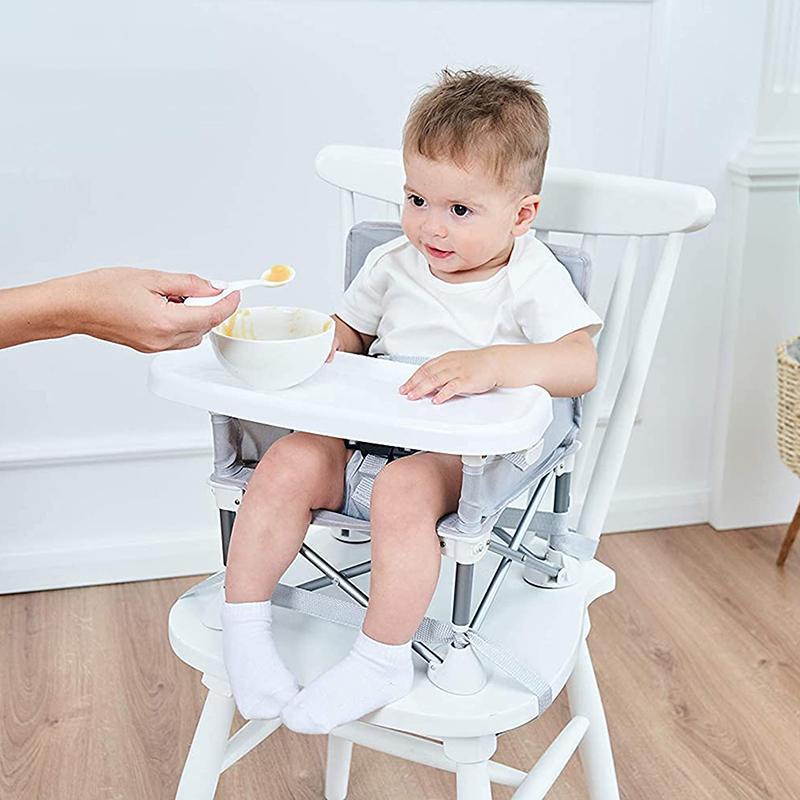 Baby Foldable Portable Dining Chair With Plate Seat Belt Children's Beach Chair Camping Child Comfortable Feeding Seat Baby