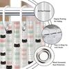 1Pc Cat Print Shower Curtain With Hooks, Machine Washable Polyester Material, Suitable For Bathroom Dcor.