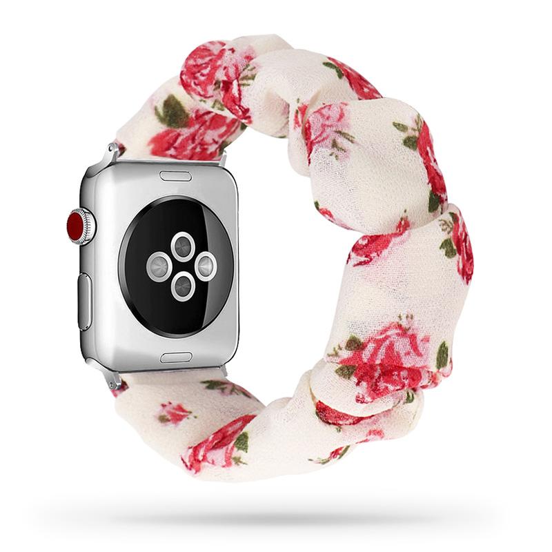 Scrunchie Strap for Apple Watch Band 44mm 40mm Correa iWatch 38mm 42mm Belt Solo Loop Watchbands for Series 7 6 SE 5 4 3