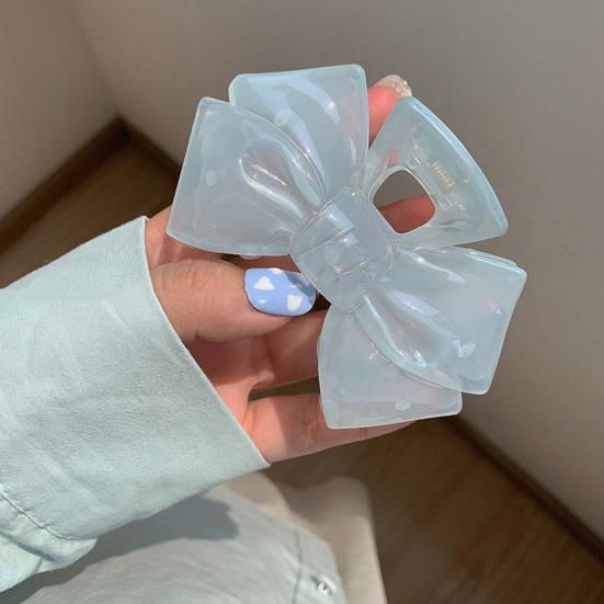 Hair Claw Transparent Jelly Color Bow Tie Star Design Shark Clip Back Head Large Hair Clip Hair Accessory