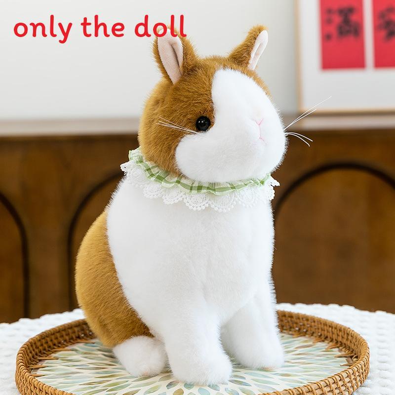 Rabbit Plush Cuter Ornament With Lace Scarf Decoration For Home Gift Office
