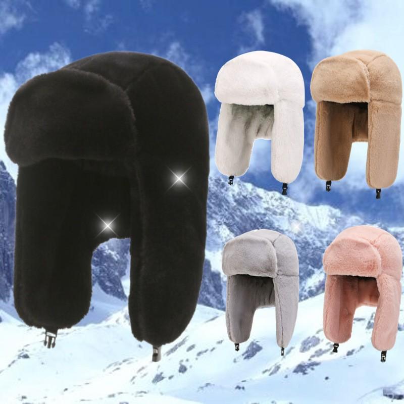 Winter Warm Fleece Lined Beanie Hat Men Women Outdoor Skiing Cycling Windproof Ear Protection Cap
