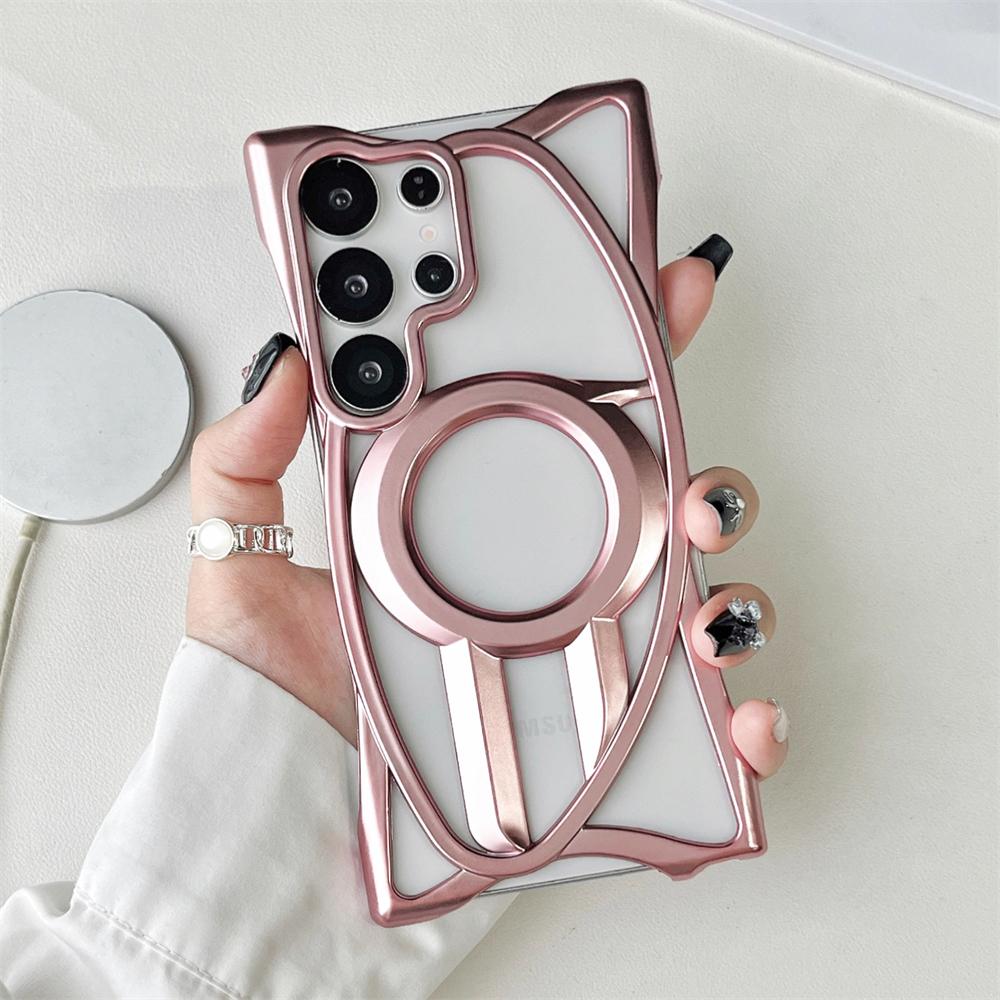 Plating TPU Matte Hollow Cooling Case for Samsung Galaxy S25 Ultra S24 Plus for Magsafe Magnetic Heat Dissipate Bumper Cover