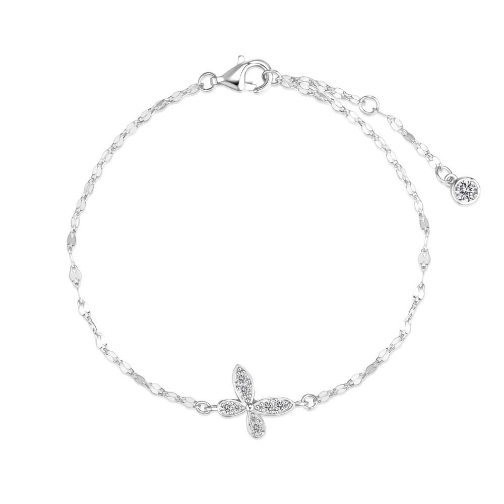 

Elegant S925 Sterling Silver Butterfly Bracelet for Women, French Style, Exquisite and Versatile Hand Jewelry S925 Silver