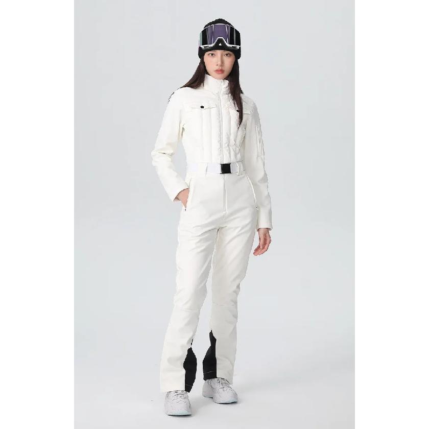 2025 Solid Body Fit Windproof Waterproof Ski Suit Outdoor Snowboard Sets Woman Thermal Breathable Snow Sports One Piece Clothing