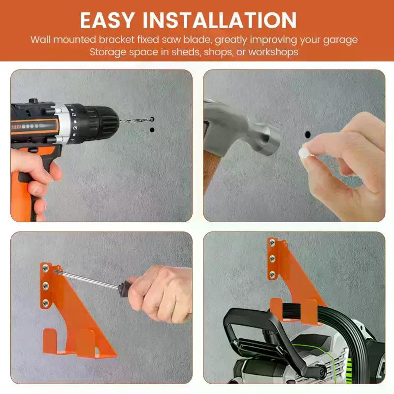 Soporte de pared para motosierra Metal Resistente Ganchos para motosierra Montaje en pared Estante para motosierra Soporte resistente Para motosierras 009 360