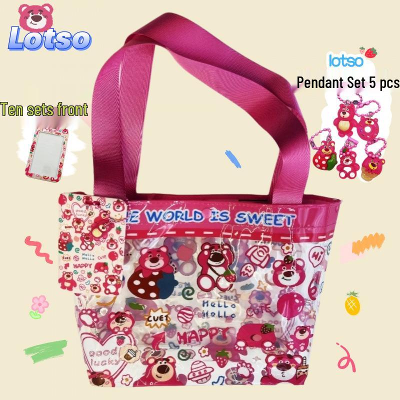 High-Value Cartoon Bear Souvenir Handbag - Waterproof, Cute, and Spacious Shopping Bag
