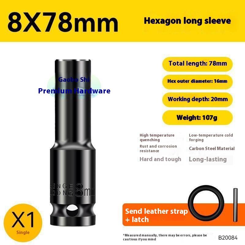 Elektrischer Schraubenschlüssel Verlängerte Sechskantnuss Pneumatische Luftpistole Vertiefte Stecknuss Luftschrauber Autoreparaturwerkzeug