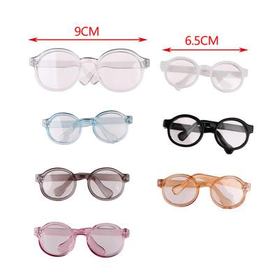 Plush Doll Glasses Accessory Round Frame 6.5/9.5Cm Eyewear Clear Lens