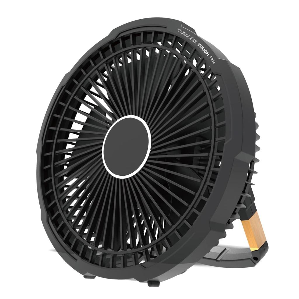 Topland Cordless Tough FAN Desktop Fan Waterproof Rubber Body 3 Power Sources USB Sold 3 Levels of Airflow Adjustment Stand Black [Home & Outdoor] (AC