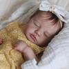 BZDOLL 50cm Schlafende Reborn-Babypuppe mit 3D-bemalter Haut und sichtbaren Adern Stoffkörper Vinyl 20 Zoll Neugeborenes Bebe Mädchen Kunstspielzeug Lebensecht Kinder Geburtstagsgeschenk