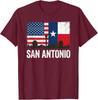 San Antonio Texas Skyline Flag Graphic Design T-Shirt