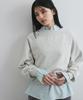 Shoulder Chest Embroidered Sweatshirt Natural Color F [BIS] 2-Way One-Off Pullover, Women's, BVM15140, (16),