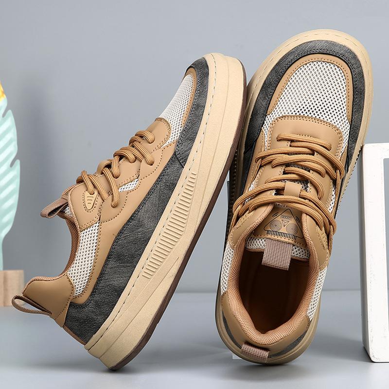 Men's shoes summer new versatile wide head thick baseplate shoes men's breathable mesh non-slip sports casual shoes men's