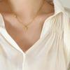 European Winter Zircon Hexagram Pendant Necklace In 18K Gold-Plated Titanium Steel