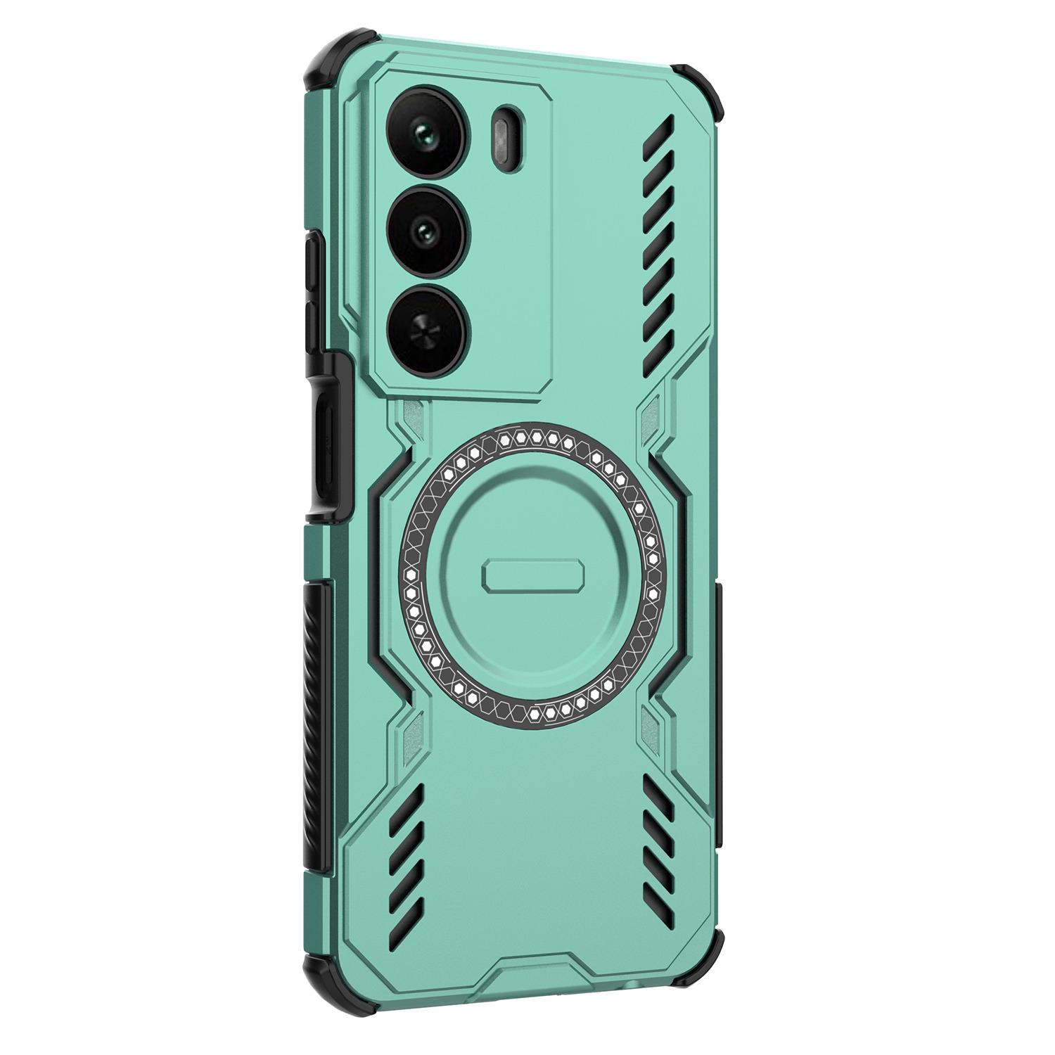 

For Realme C73 5G Magnetic Case Butterfly Armor Hollow Heat Dissipation PC+TPU Phone Cover