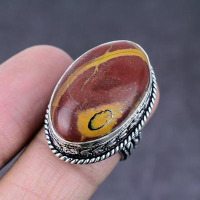 Natural Noreena Jasper Gemstone Handmade 925 Sterling Silver Ring Size 7 r5N55