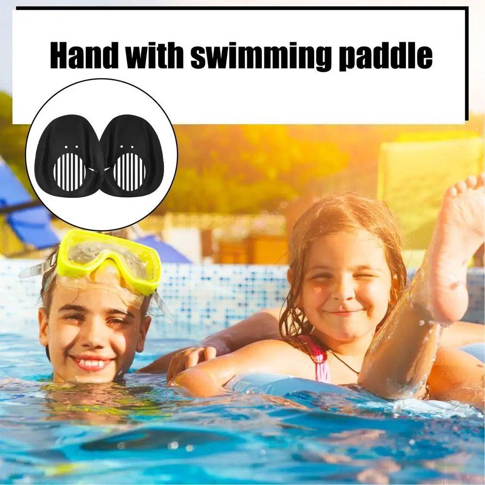 1Pair Ergonomic Swimming Hand Paddles With Adjustable Straps Diving Gloves Swimming Accessories