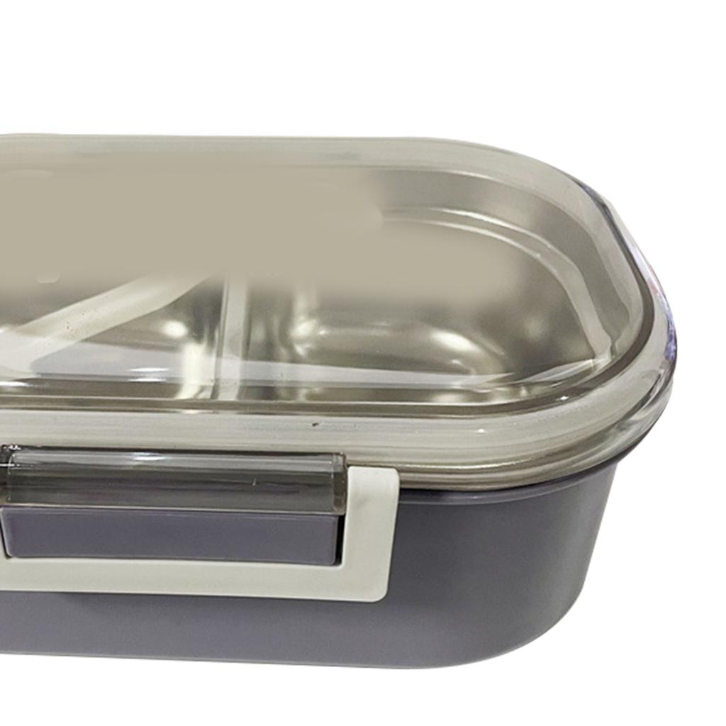 Nerezový obědový box Korejský styl 2 přihrádky Bento box Kovová nádoba na jídlo pro děti dospělé