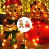2 Pcs Christmas Gingerbread Man Yard Sign Lighted Gingerbread Boy And Girl Sign with Stake for Outdoor Lawn Patio Garden Decor