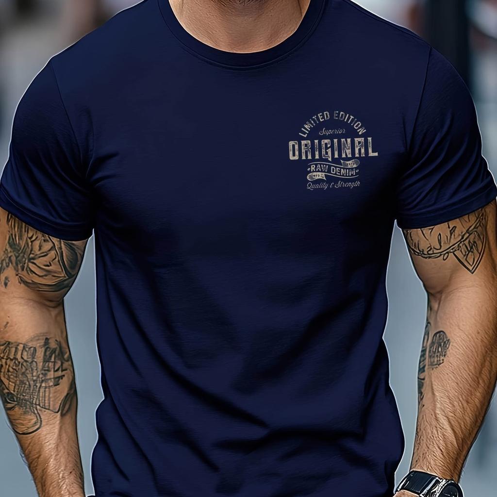 Men O Neck Short Sleeve Print T-shirt Cotton Comfortable Tee Man