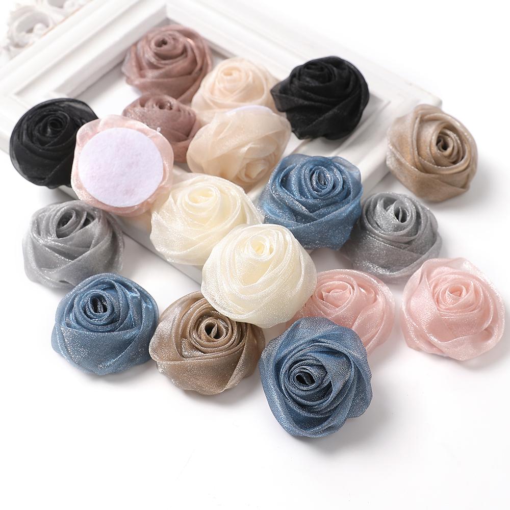 3/5Pcs Chiffon Artificial Flowers Heads 5CM Fake Flower for Home Decor Wedding Decoration Bridal Clothing Crafts Gifts Accessory