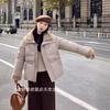 Fashion short down cotton clothes, winter women's clothing splicing warm casual top, new loose lapel cotton-padded clothes.