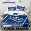 Name Custom Tennessee Titans Pattern Bedding Set Quilt Cover Pillowcase Home Decor Gift (1 * duvet cover + 2 * pillowcase, without core)