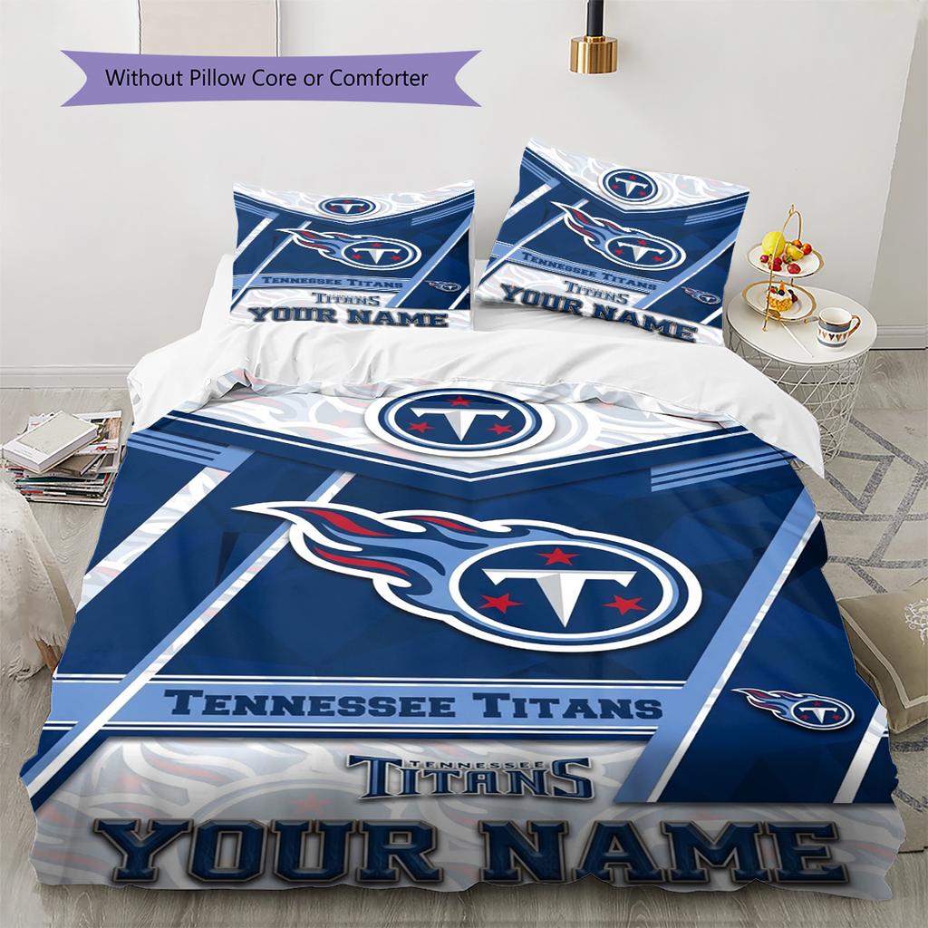Name Custom Tennessee Titans Pattern Bedding Set Quilt Cover Pillowcase Home Decor Gift (1 * duvet cover + 2 * pillowcase, without core)