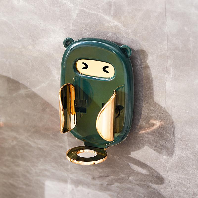 Luxury Wall-Mounted Sensor Toothbrush Holder – Punch-Free & Retractable темно-зеленого