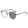 1pcs Retro Metal Frame Fashion Glasses for Men Women Day Night Use Color Changing Anti Blue Light Lenses