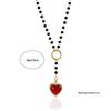 Minimalist Red Gemstone Heart Pendant Necklace - Women's Luxury Jewelry