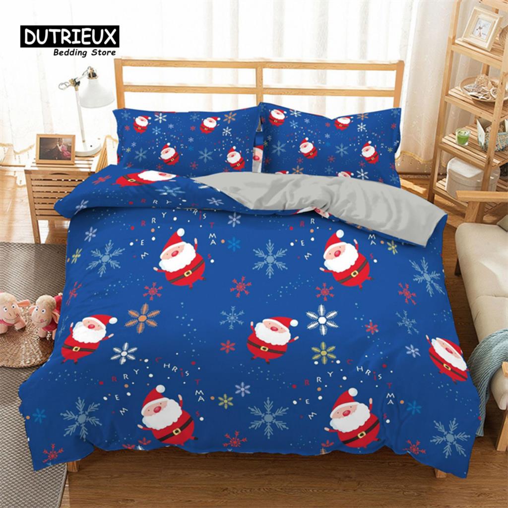 

Рождественский пододеяльник зимняя тема Санта-Клаус пододеяльник из микрофибры комплект постельного белья с героями мультфильмов Queen King для детей и взрослых подарок на Новый год EU single(135x200cm)