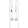 Purple Gold-Plated Rose Gold Long Shiny Pentagram Fashion Cold Wind Temperament Earphone