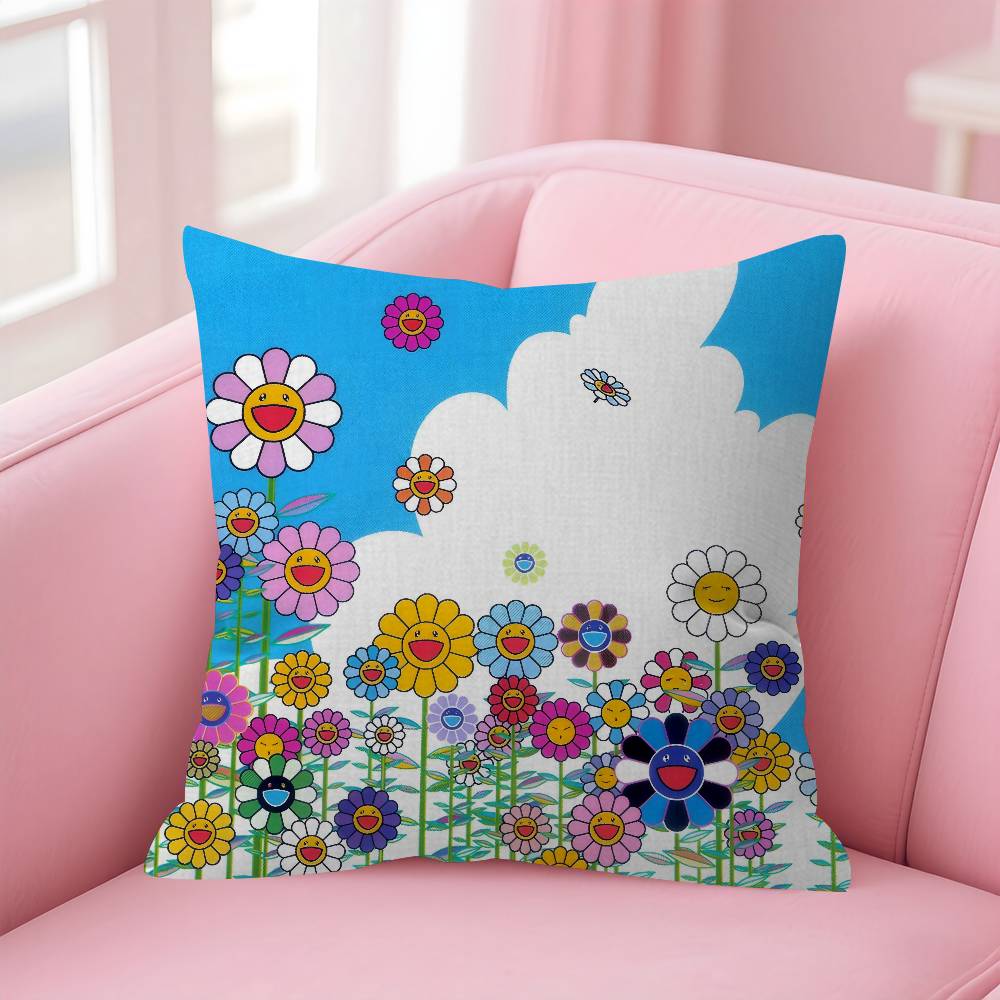 Pop Aesthetics T-Takashi-M-Murakami Personalized Picture Text Home Decorative Pillows Household Gifts 45X45Cm