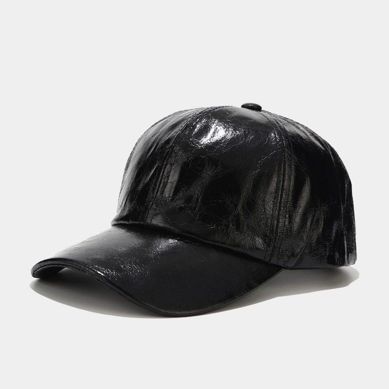European and American Ins Pleated PU Baseball Cap Men's and Women's Street Trend Colorful Laser Cap Stage Hip Hop Hip Hop Cap
