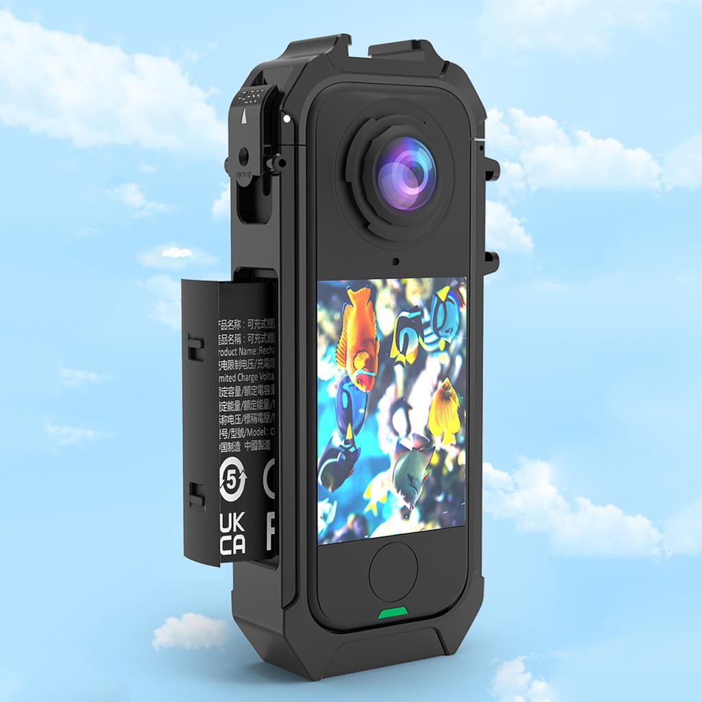Action Camera Frame Magnetic Quick Release Housing Case with 1/4 Threads Cold Shoe Mount for Insta360 X4 Air Camera Accessories