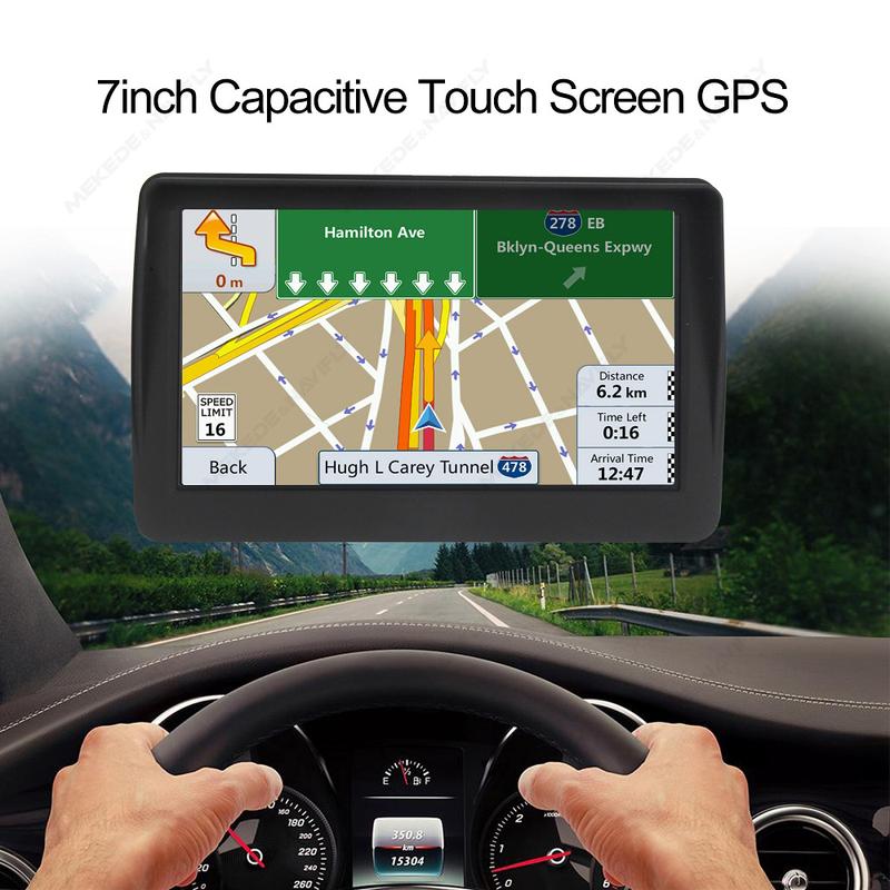 Car GPS Navigation 7 Inch Touch Screen GPS Navigator Truck Sunshade Sat Nav 256MB Europe Map GPS Navigators Support FM