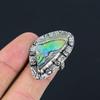 Abalone Shell Gemstone Statement Wife Ring Jewelry Size 7.5 925 Sterling Silver