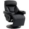 Upholstered Reclining Armchair, Manual Recliner Chair with Footrest and Adjustable Backrest, Black