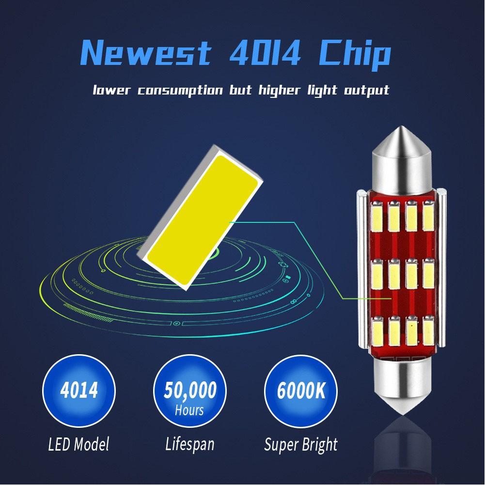 36MM Car Lights LED Super Bright 4014 Auto Interior Reading 6500K 180LM