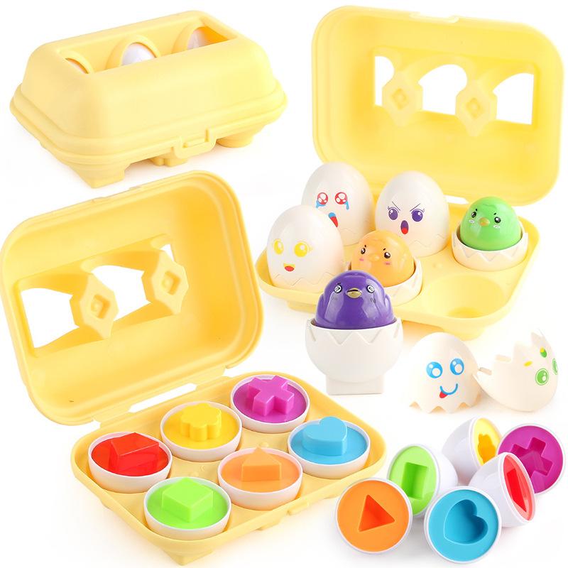 Children'S Early Education Smart Egg Pairing Twisted Egg Cognitive Vehicle Shape Simulation Egg Toy