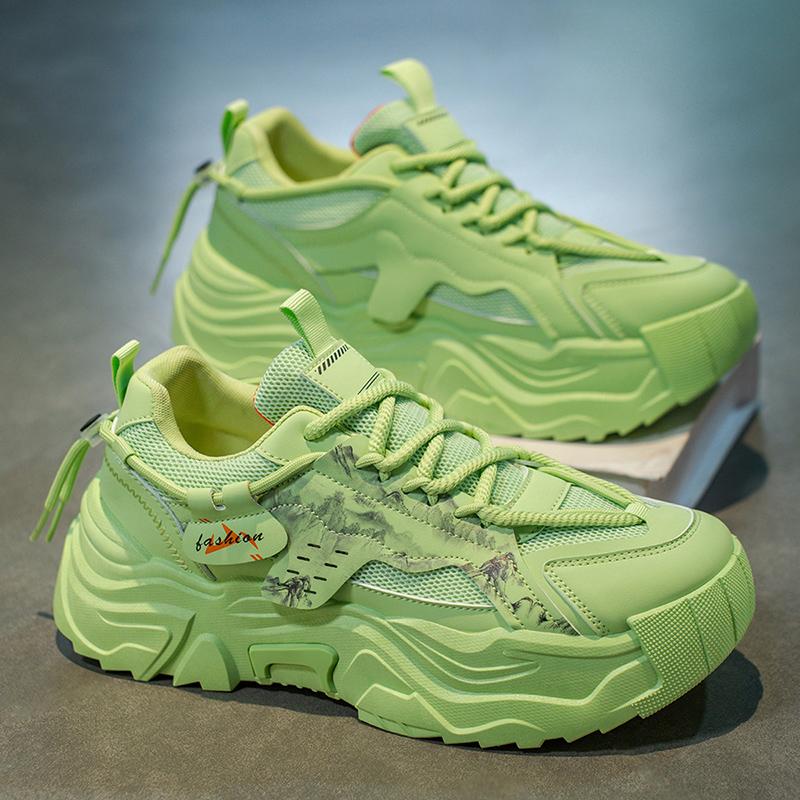 New Fashion Men 's Four Seasons Comfortable Thick Sole Shoes Students BoysTrending Soft Sole Breathable Casual Running Sneakers