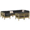 VidaXL Garden Lounge Set 9 Pcs with Cushions Impregnated Pine Wood 3299635