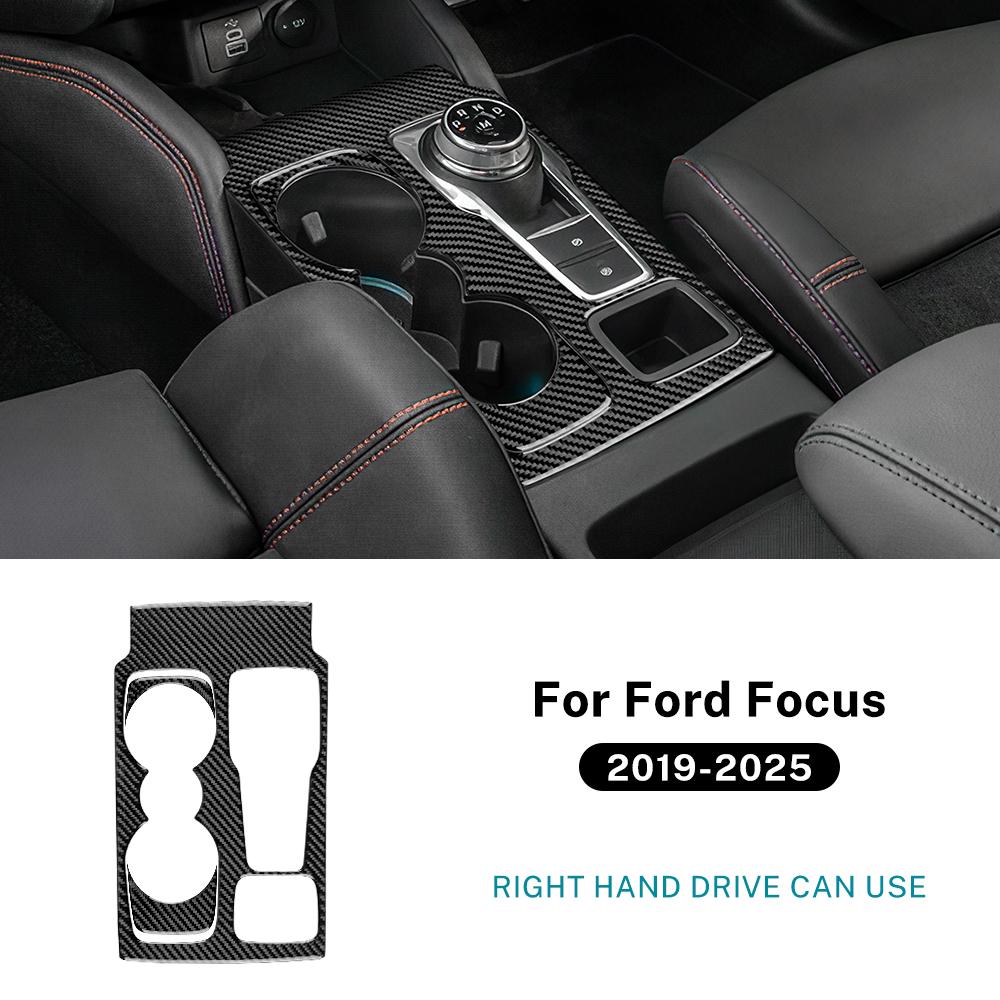 Für Ford Focus/Focus ST      2024 2025 Echter Weicher Kohlefaser-Aufkleber LHD RHD Auto Schalthebel Rahmen Panel