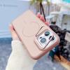 KEYSION Matte Skin Feel Lens Stand Phone Case for Magsafe for iPhone 16 Pro Max 16 Plus Magnetic Wireless Charging Shockproof Cover