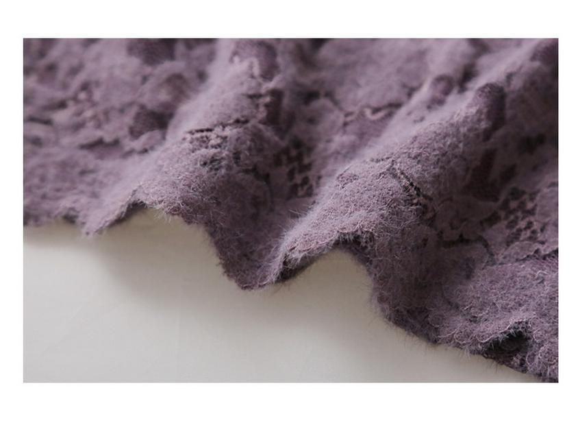 Women's V-Neck Lace Mesh Velvet Top - Long-Sleeve, Slim, Stylish for Autumn/Winter