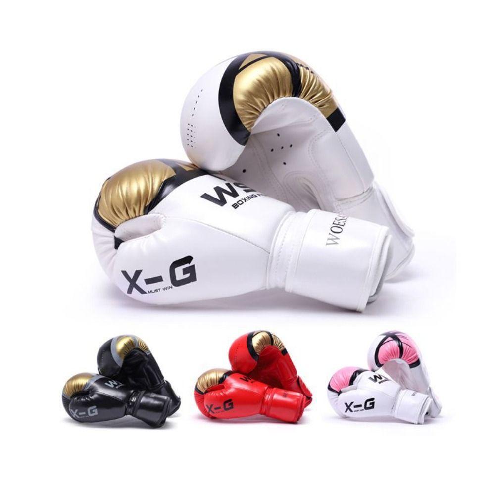 New PU Leather Boxing Golves Breathable Adjustable Training Gloves Thick Full Coverage Kick Boxing Gloves